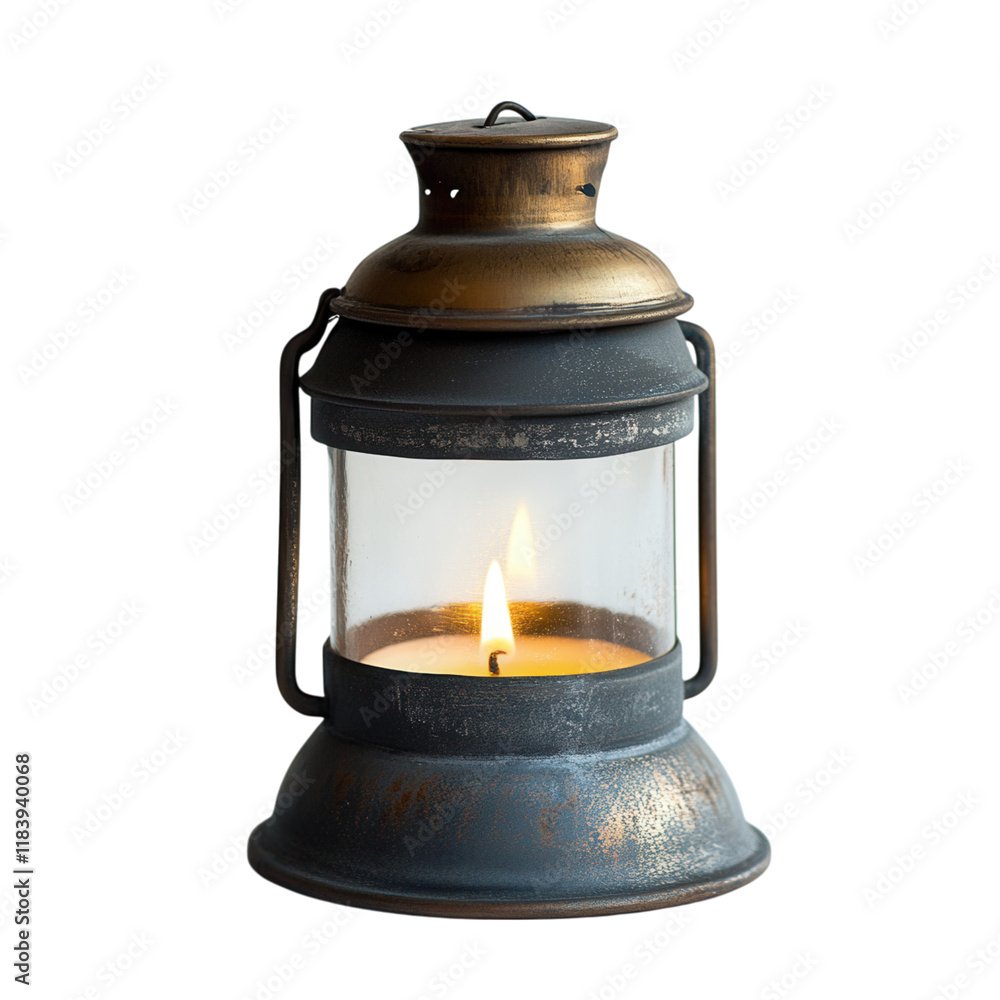 Flickering Candle Lantern, a quaint metal lantern casting a warm glow, resting on a pristine white surface, ideal for digital use. Flickering Candle Lantern, a quaint metal lantern casting a warm glow, resting on a pristine white surface, ideal for digital use.