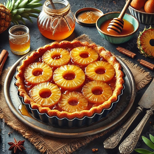 Caramelized Pineapple Upside Down Pie Twist on a classic Sweet s photo