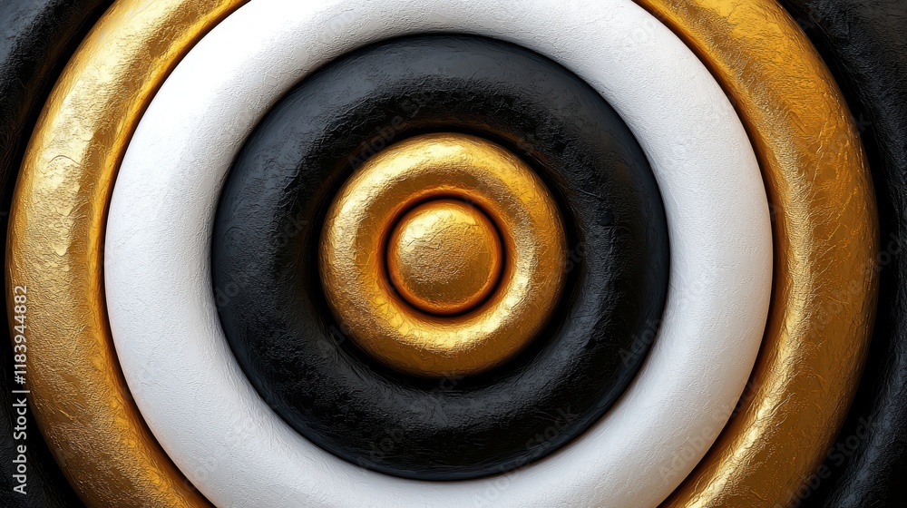 Abstract Gold and Black Concentric Patterns Abstract Gold and Black Concentric Patterns