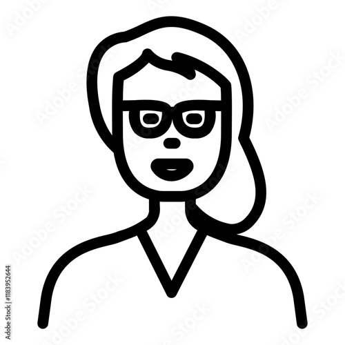 Woman with Glasses Icon