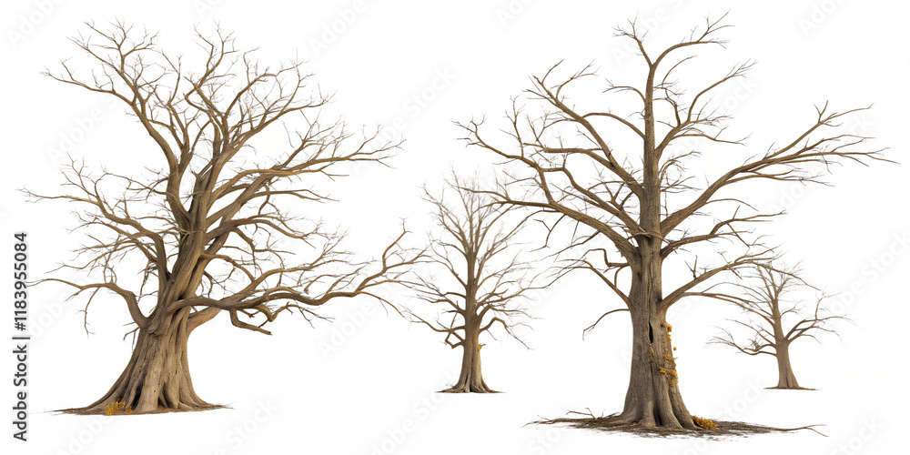 Collection of isolated African dried trees on a transparent background. Plant and flower concept. Collection of isolated African dried trees on a transparent background. Plant and flower concept.