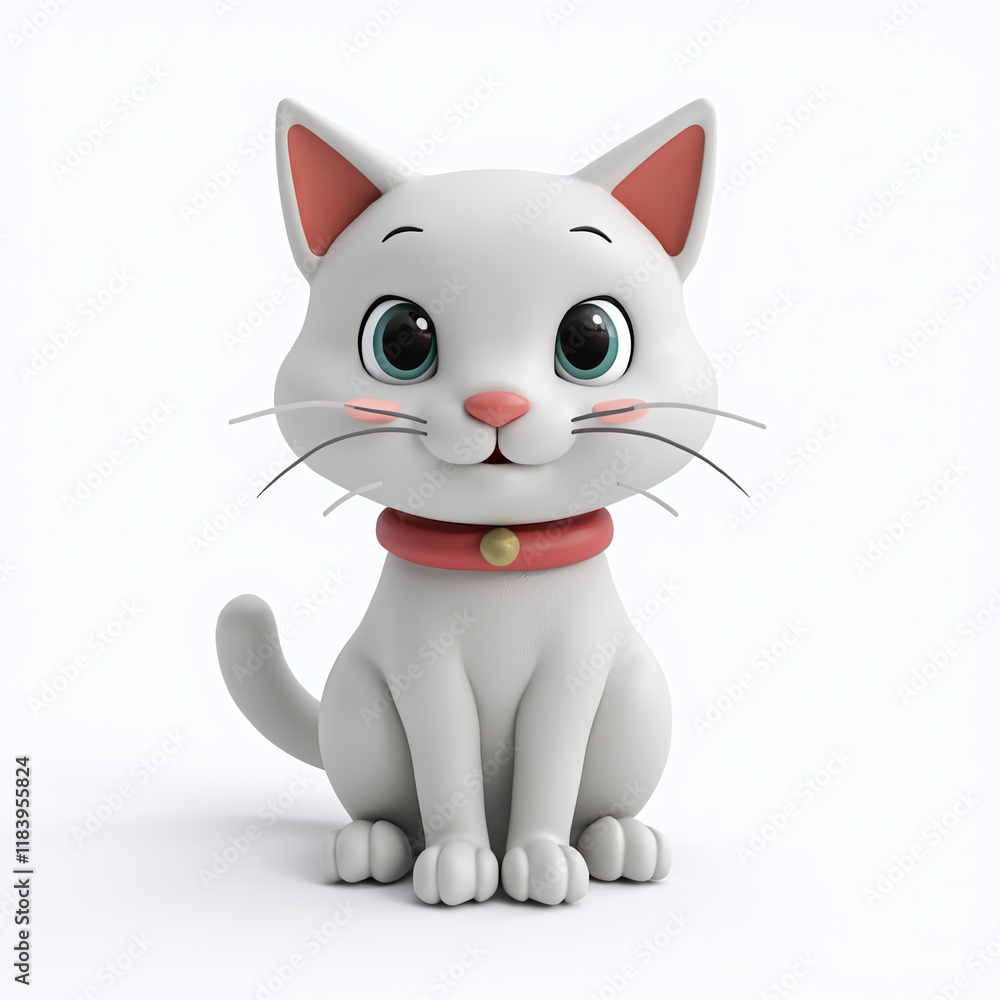 Adorable White Cat with Collar
Adorable White Cat with Collar