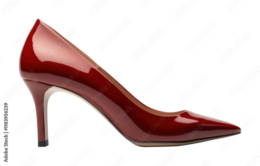 Elegant red high heels on fashion studio environment close-up viewpoint isolated on transparent background png Elegant red high heels on fashion studio environment close-up viewpoint isolated on transparent background png