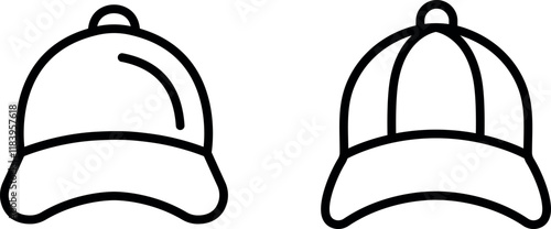 Stylish Cap Vector Icon Set for Fashion and Accessories Design