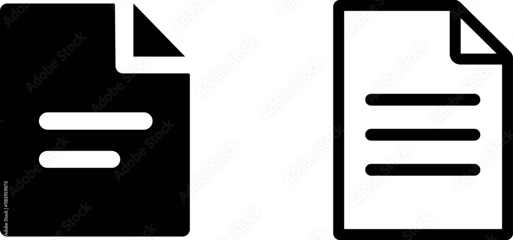 Professional Document Vector Icon Set for Business and Office Design Professional Document Vector Icon Set for Business and Office Design