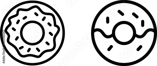 Delicious Doughnut Vector Icon Set for Sweet Treats and Dessert Design