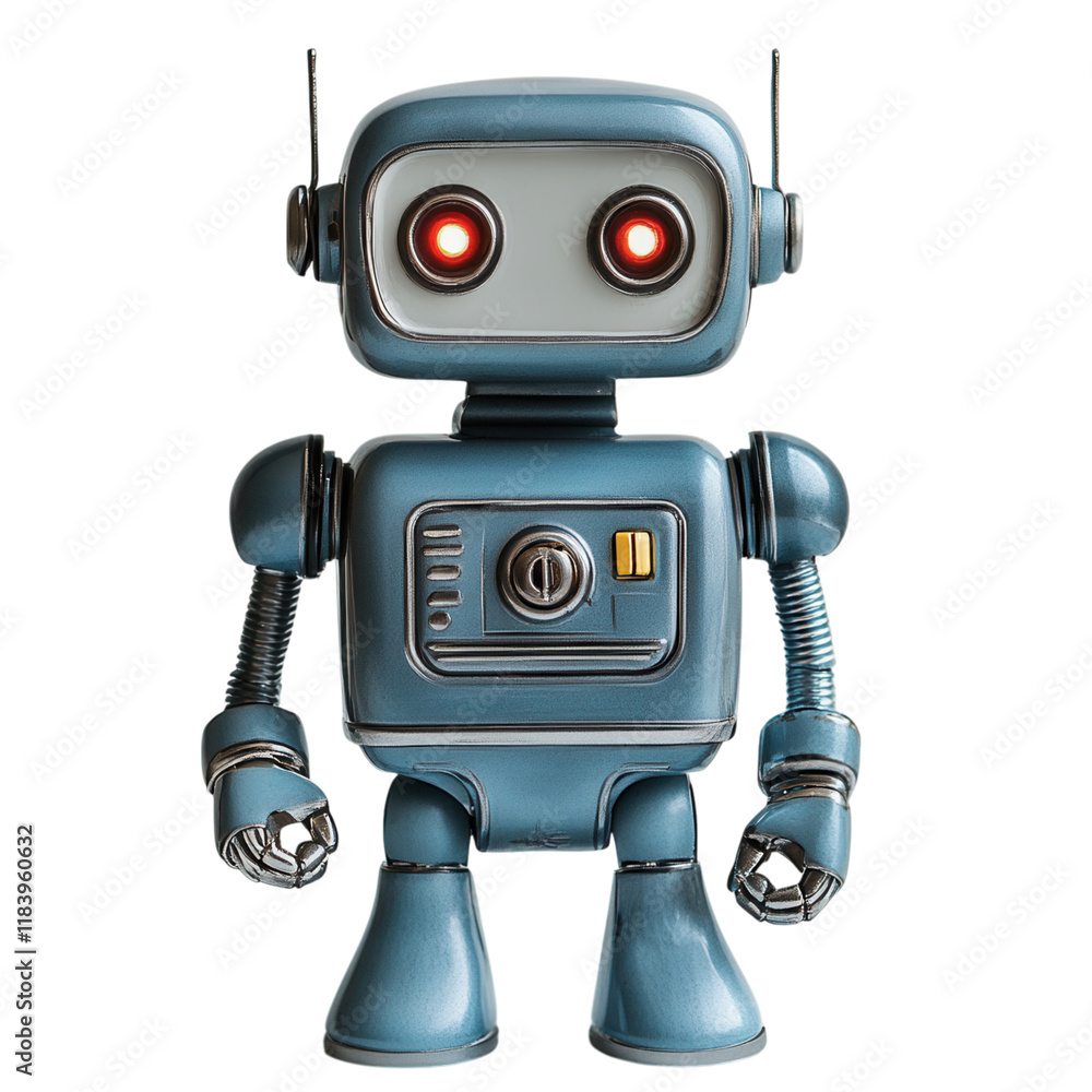 Articulated toy robot on a white backdrop, showcasing its flexible joints and playful design, ideal for digital use and illustrations Articulated toy robot on a white backdrop, showcasing its flexible joints and playful design, ideal for digital use and illustrations