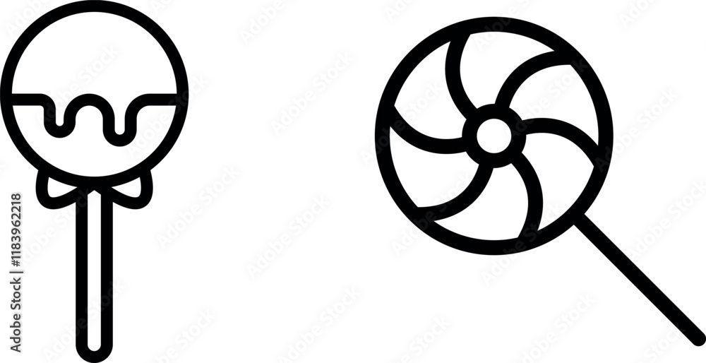 Obraz premium Sweet Lollipop Vector Icon Set for Candy and Fun Design