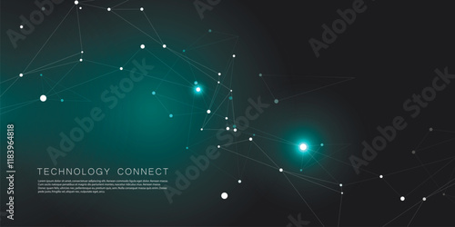 Vector abstract background design with connecting dots and lines
