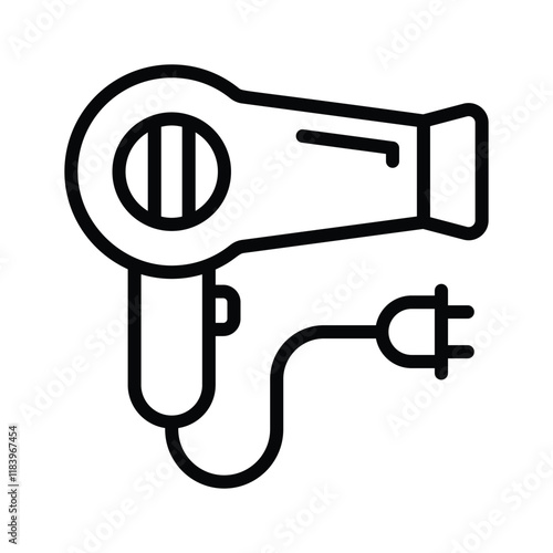 Take a look at this amazing icon of hair dryer in modern style