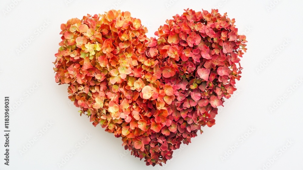 Heart shape made of hydrangea flowers. Valentine's day. Love fashion Heart shape made of hydrangea flowers. Valentine's day. Love fashion