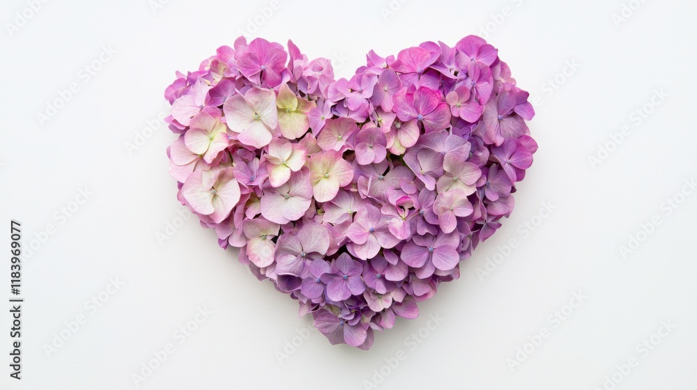 Heart shape made of hydrangea flowers. Valentine's day. Love fashion Heart shape made of hydrangea flowers. Valentine's day. Love fashion