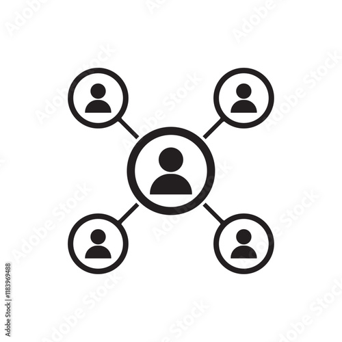 vector flat icon network chart organizational relationship