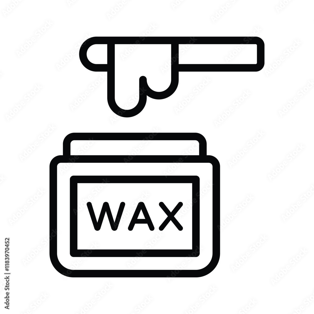 A simple, stylized graphic of a container of hair removal wax with wax being dispensed A simple, stylized graphic of a container of hair removal wax with wax being dispensed