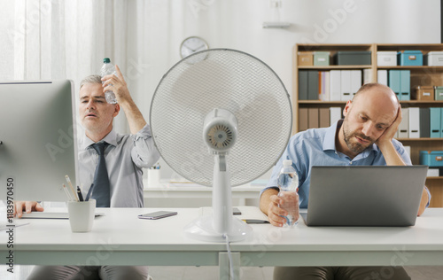 Office workers suffering from the heat
