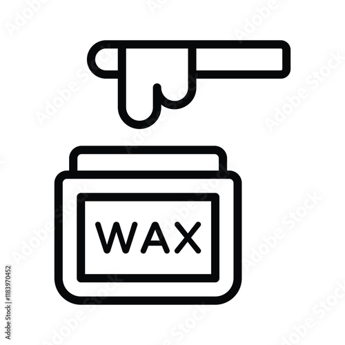 A simple, stylized graphic of a container of hair removal wax with wax being dispensed