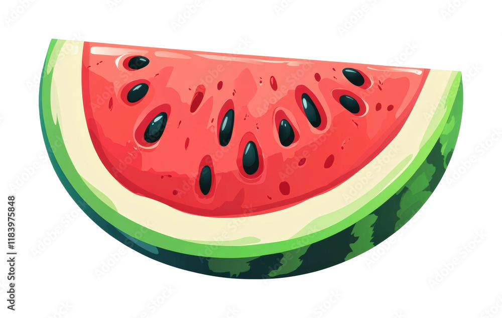 Refreshing slice of watermelon on high fidelity minimalist style vibrant colors isolated on transparent background png Refreshing slice of watermelon on high fidelity minimalist style vibrant colors isolated on transparent background png