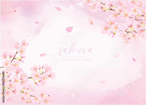 満開の桜のベクターイラスト背景
