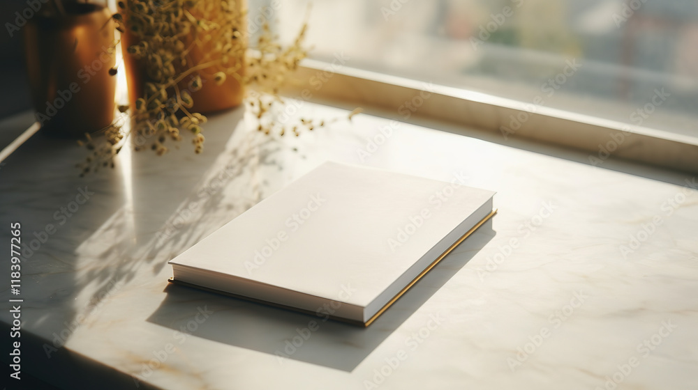 A blank book mockup A blank book mockup