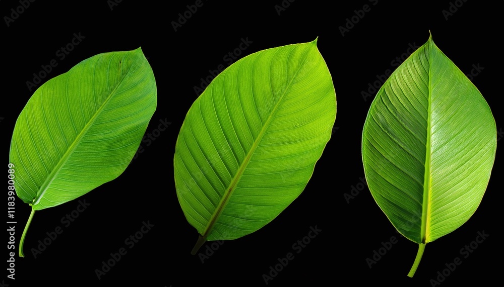 Set of Green Leaves in the Dark Set of Green Leaves in the Dark