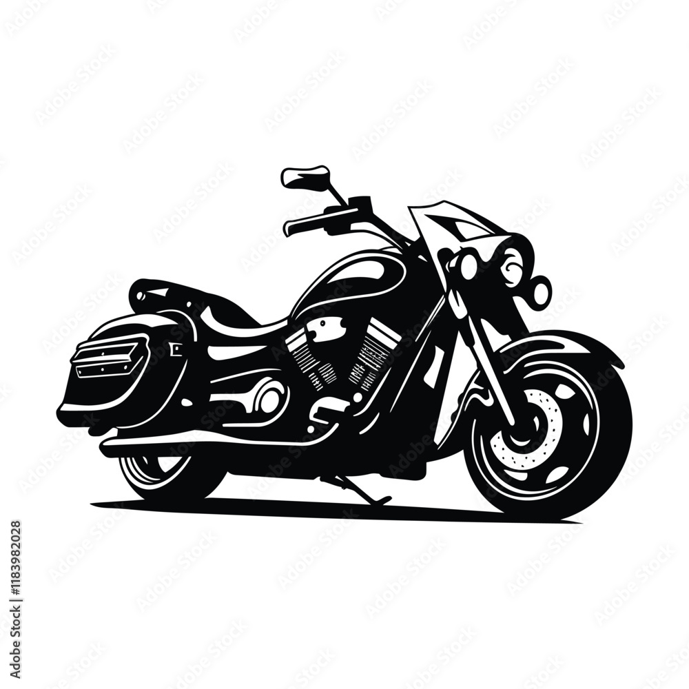 Fototapeta premium Motorbike vector illustrator monochrome style