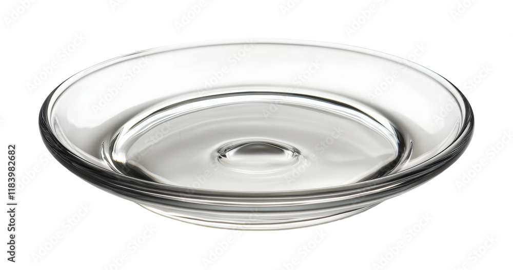 Elegant empty glass plate displayed on for high fidelity isolated on transparent background png Elegant empty glass plate displayed on for high fidelity isolated on transparent background png