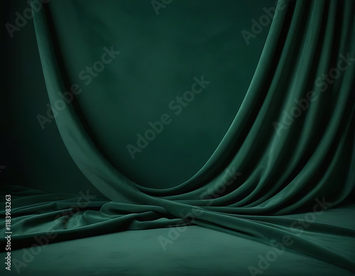 A soft velvet fabric in dark green for a luxurious feel.