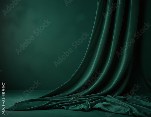 A soft velvet fabric in dark green for a luxurious feel.