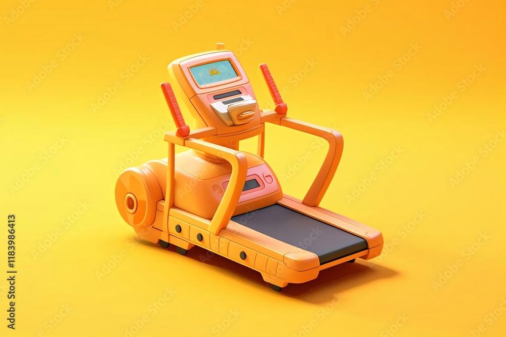 Yellow treadmill studio shot, fitness, health. Yellow treadmill studio shot, fitness, health.