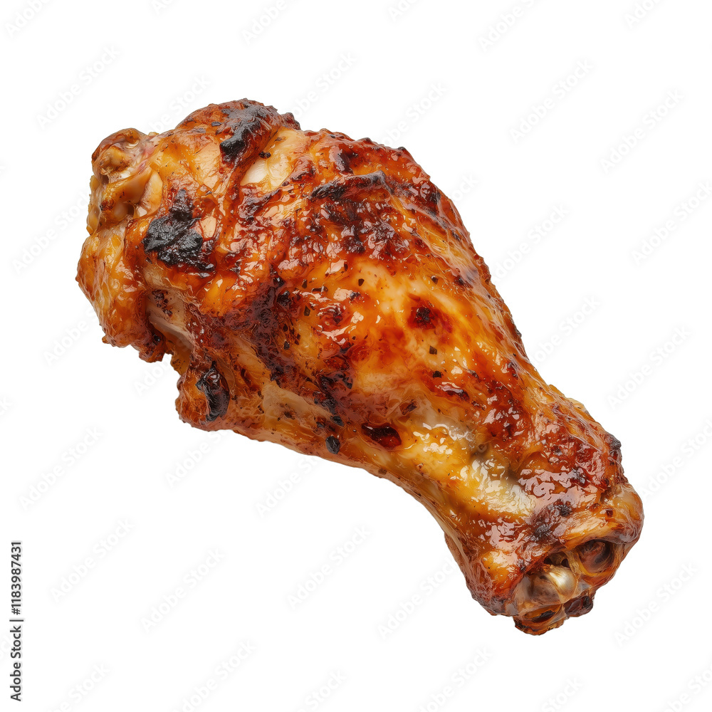 a chicken wing roasted isolated on transparent background a chicken wing roasted isolated on transparent background