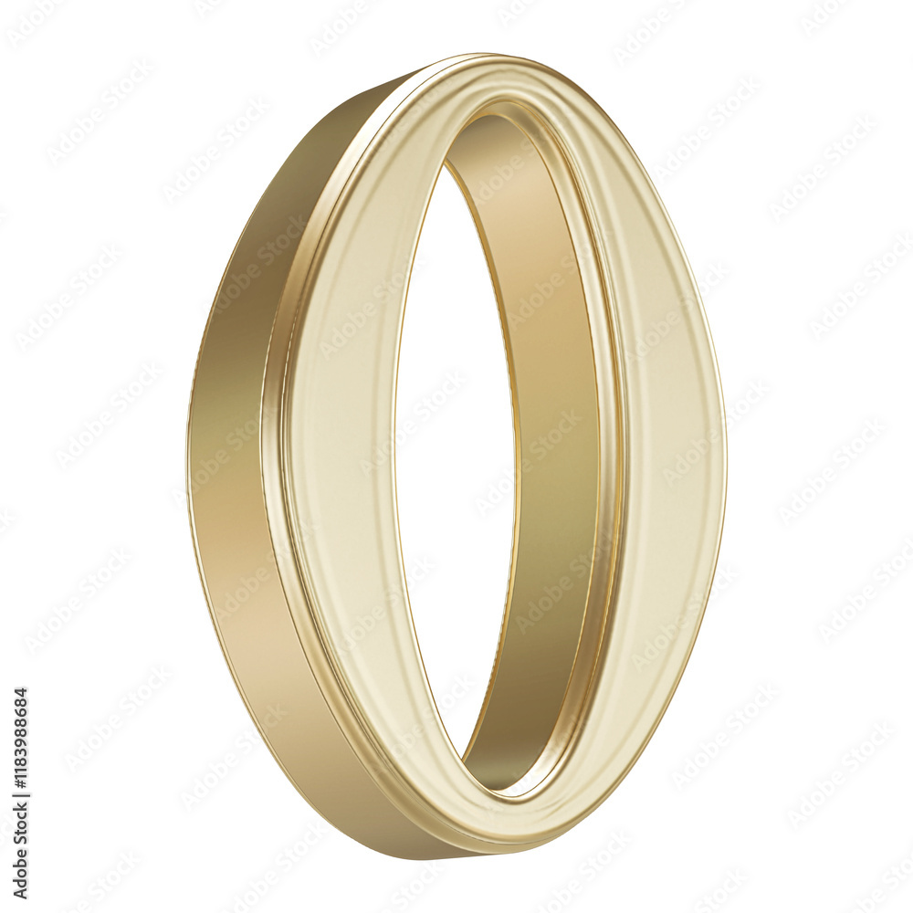 Number 0 Sign Golden 3D Render Number 0 Sign Golden 3D Render