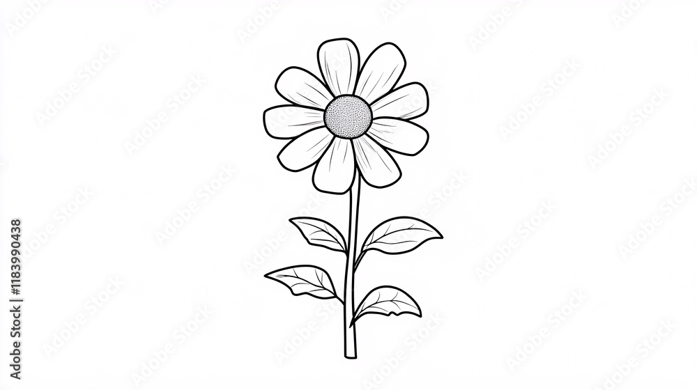 Naklejka premium A simple drawing page for coloring, designed for easy and creative coloring activities for kids.