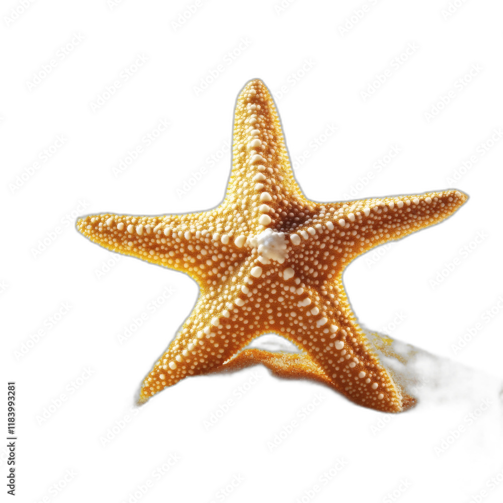 starfish on golden sand isolated on white transparent background starfish on golden sand isolated on white transparent background