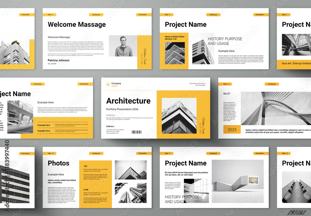 Minimal Architecture Portfolio Presentation Layout Stock Template ...