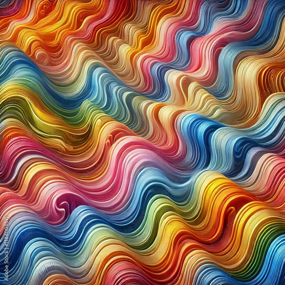 Vibrant colorful wavy abstract background of textured translucent fabric layers
Vibrant colorful wavy abstract background of textured translucent fabric layers