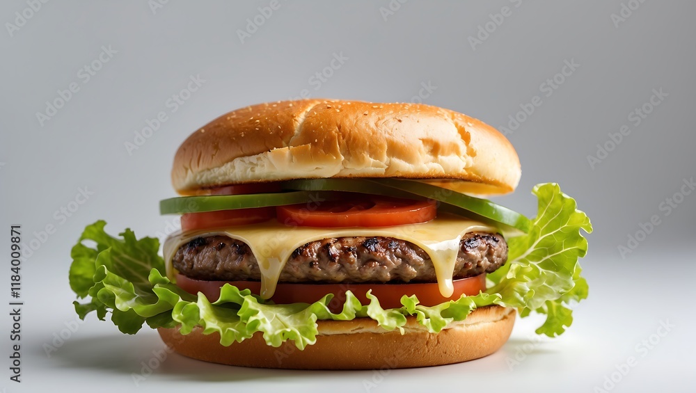 Juicy Cheeseburger with Lettuce and Tomato Juicy Cheeseburger with Lettuce and Tomato