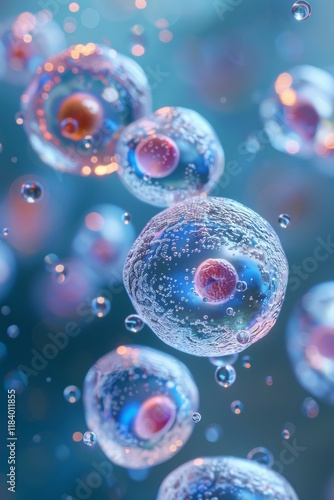 Wallpaper Mural vibrant microscopic view of dividing cells Torontodigital.ca