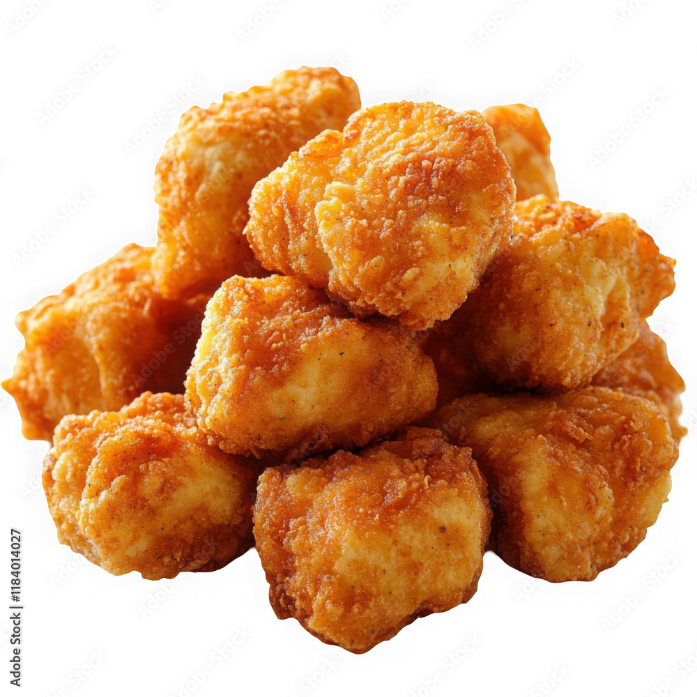 Crispy breaded chicken nugget isolated Transparent Background Crispy breaded chicken nugget isolated Transparent Background