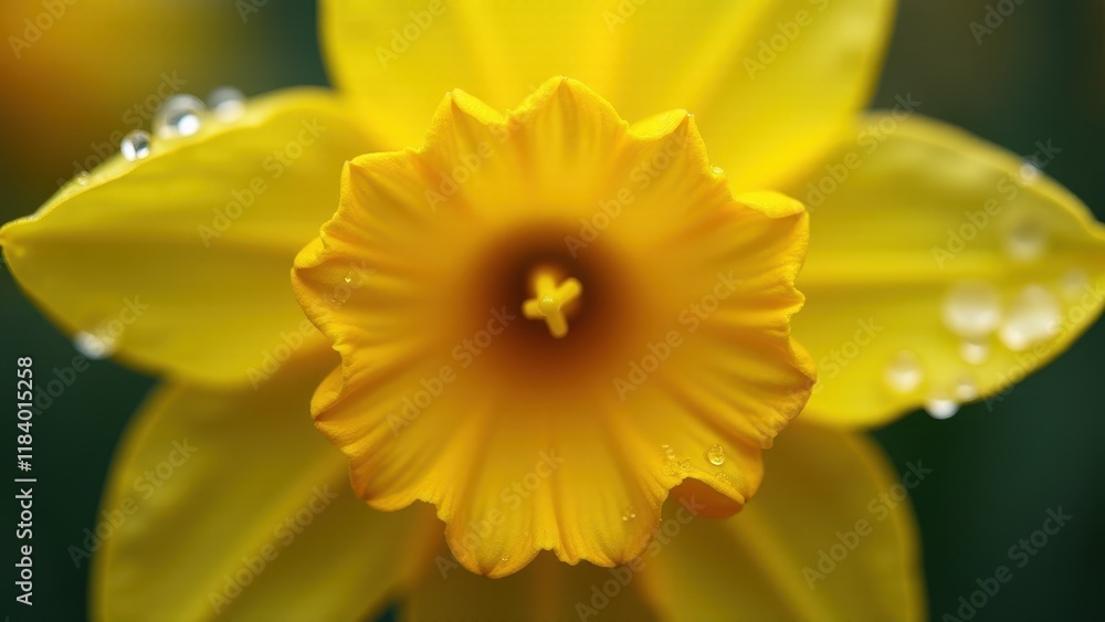 Bright Yellow Daffodil Flower Close-Up with Green Background
Bright Yellow Daffodil Flower Close-Up with Green Background