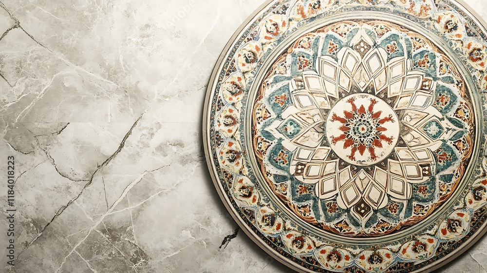 Obraz premium Ornate Circular Design on Marble Background
