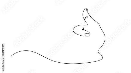 Hand Drawn Continuous Line Art of a Positive Thumbs Up Gesture