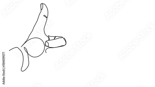 Hand Drawn Continuous Line Art of a Positive Thumbs Up Gesture
