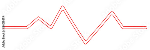 Heart pulse. Red and white colors. Heartbeat lone, cardiogram. Beautiful healthcare, medical background. Modern simple design. Icon. sign or logo. Flat style vector illustration.