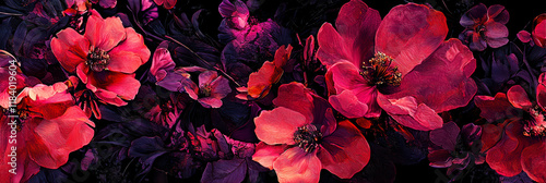 Vibrant Floral Tapestry Bursting With Color and Life in a Surreal Digital Design