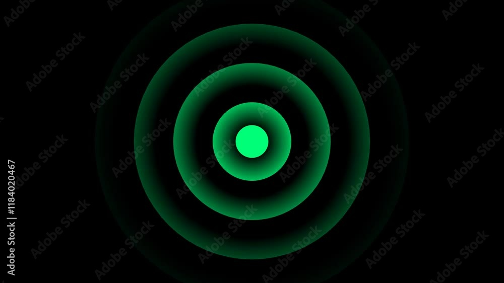 Radio Waves in Circle Form. Radio waves signal animation.