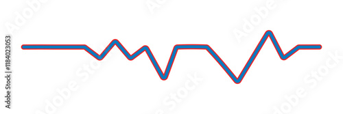 Heart beat icon set. Heart shape with pulse line.