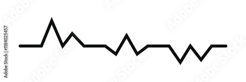 Heart beat icon set. Heart shape with pulse line.