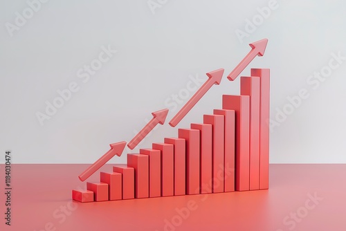 A 3D render of a rising trend graph Free Download A 3D render of a rising trend graph - GFXLoad