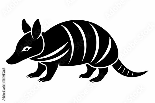 nine banded armadillo silhouette icon vector