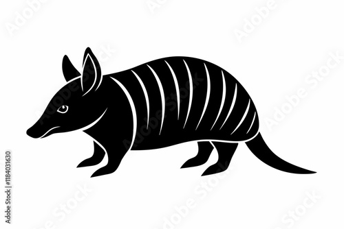 nine banded armadillo silhouette icon vector photo